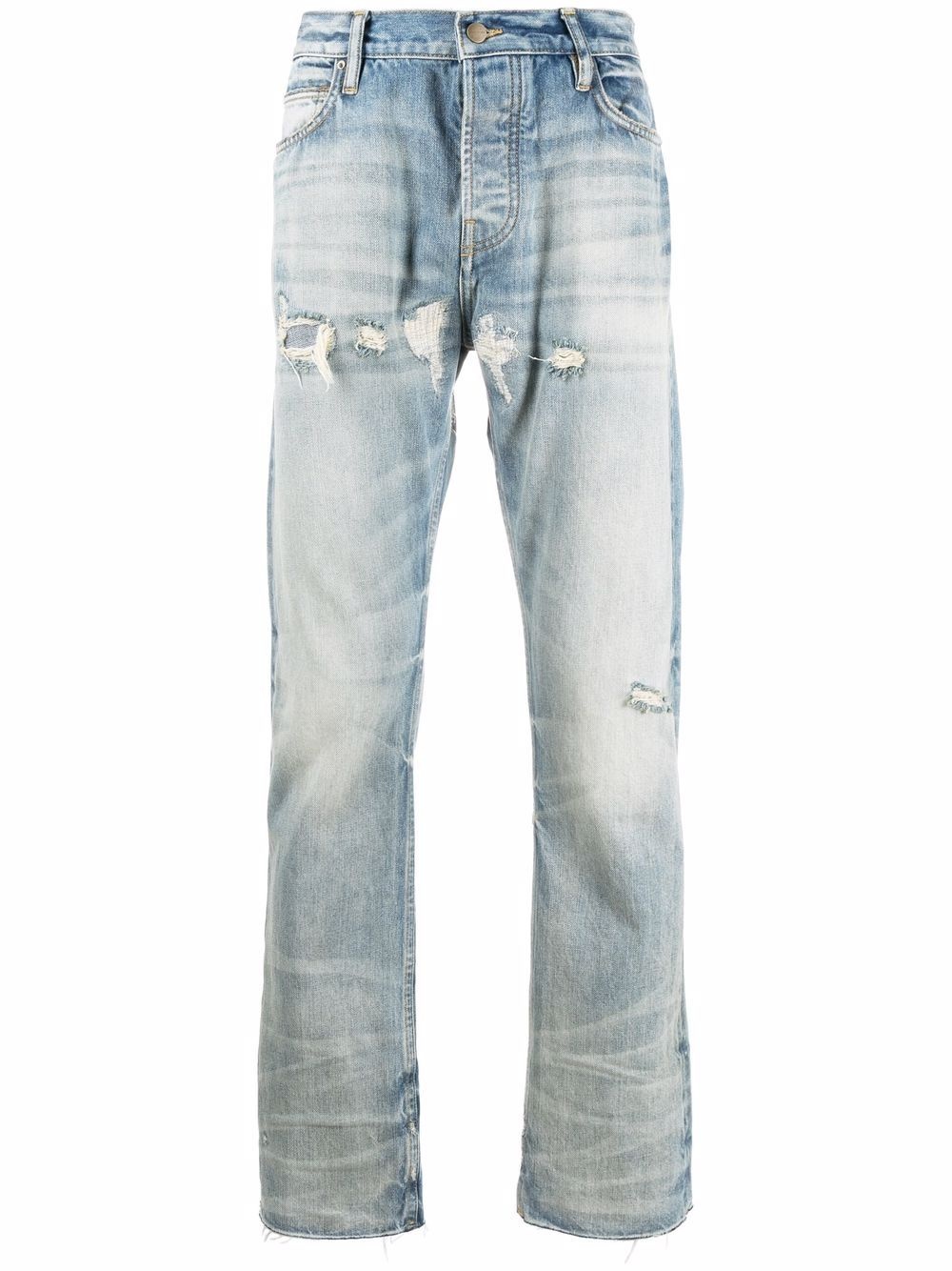 faded denim jeans - 1