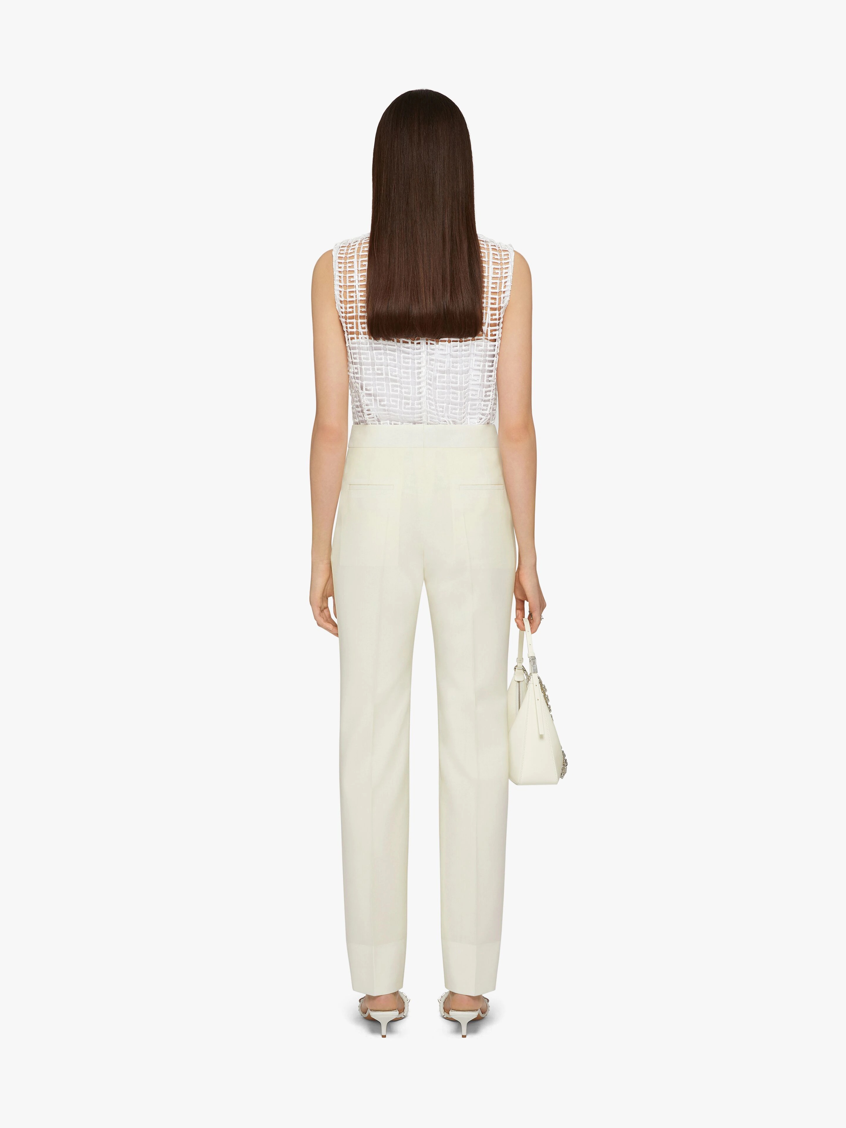 SLIM FIT PANTS IN WOOL AND MOHAIR - 4