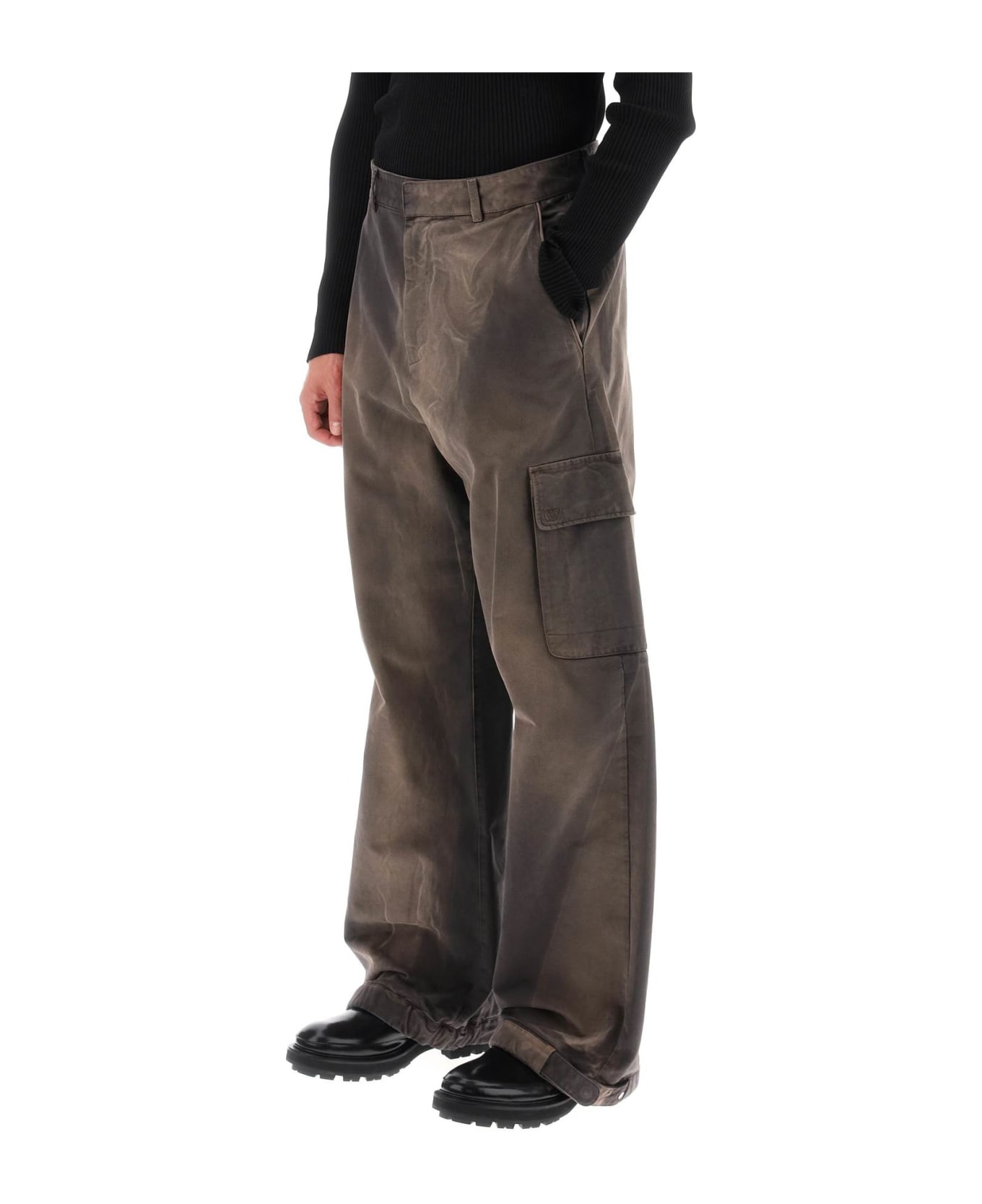 Washed-effect Cargo Pants - 4