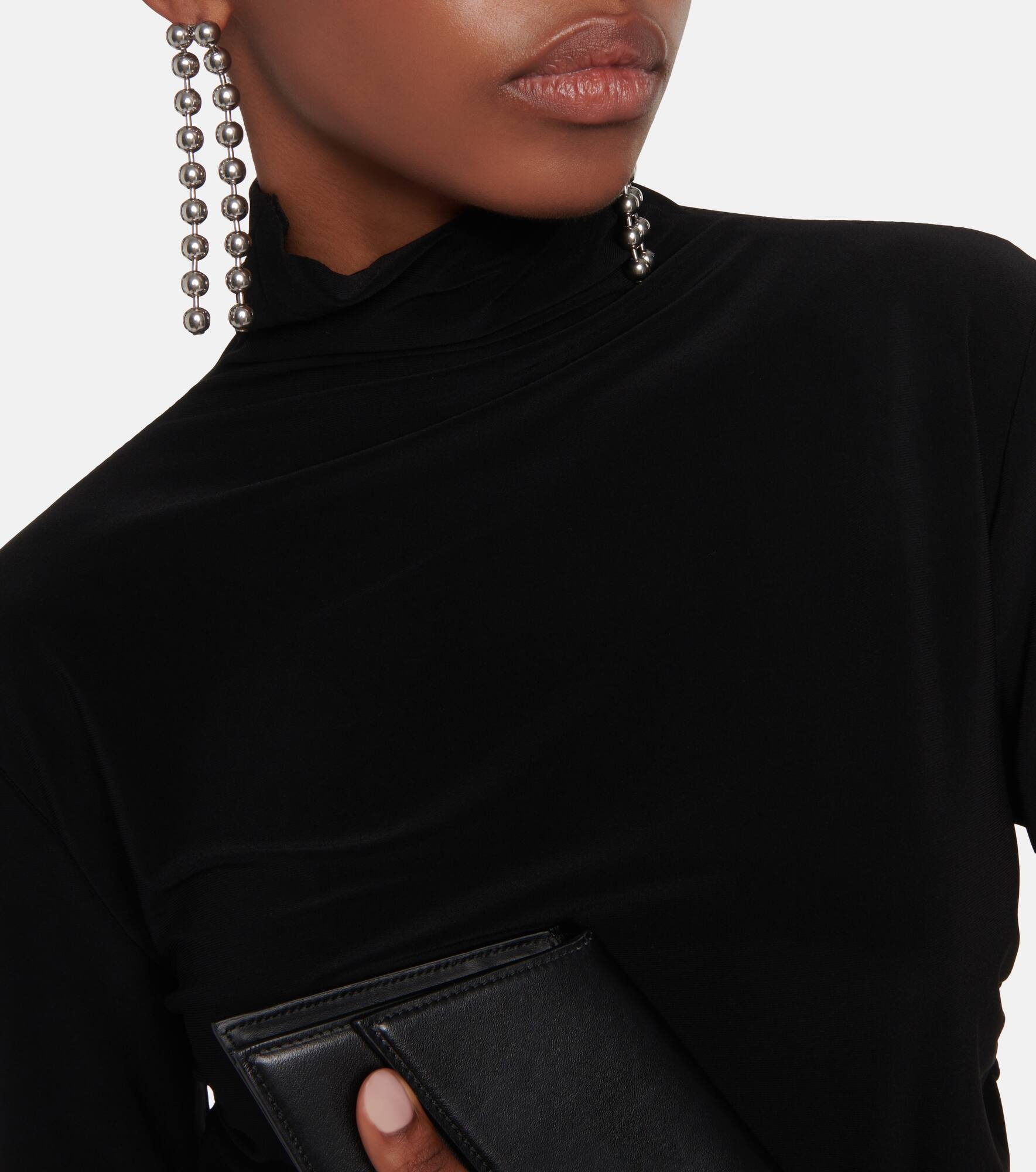 Turtleneck draped jersey maxi dress - 4