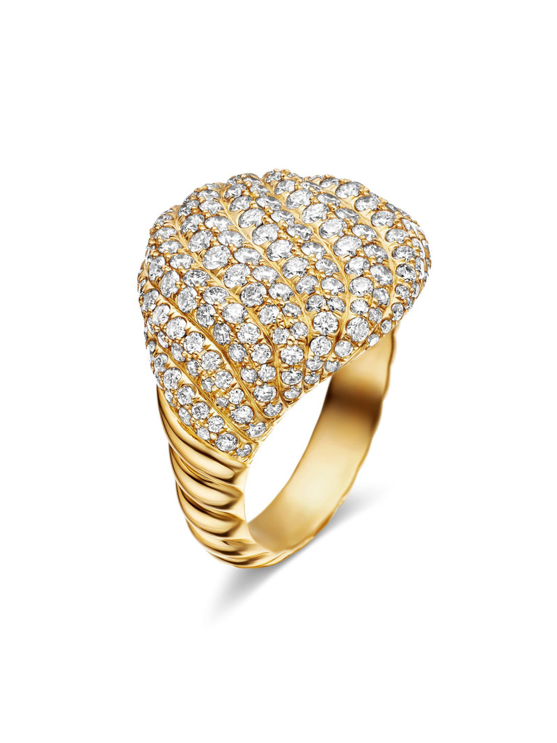 Women's Sculpted Cable Pinky Ring in 18K Yellow Gold - Gold 3