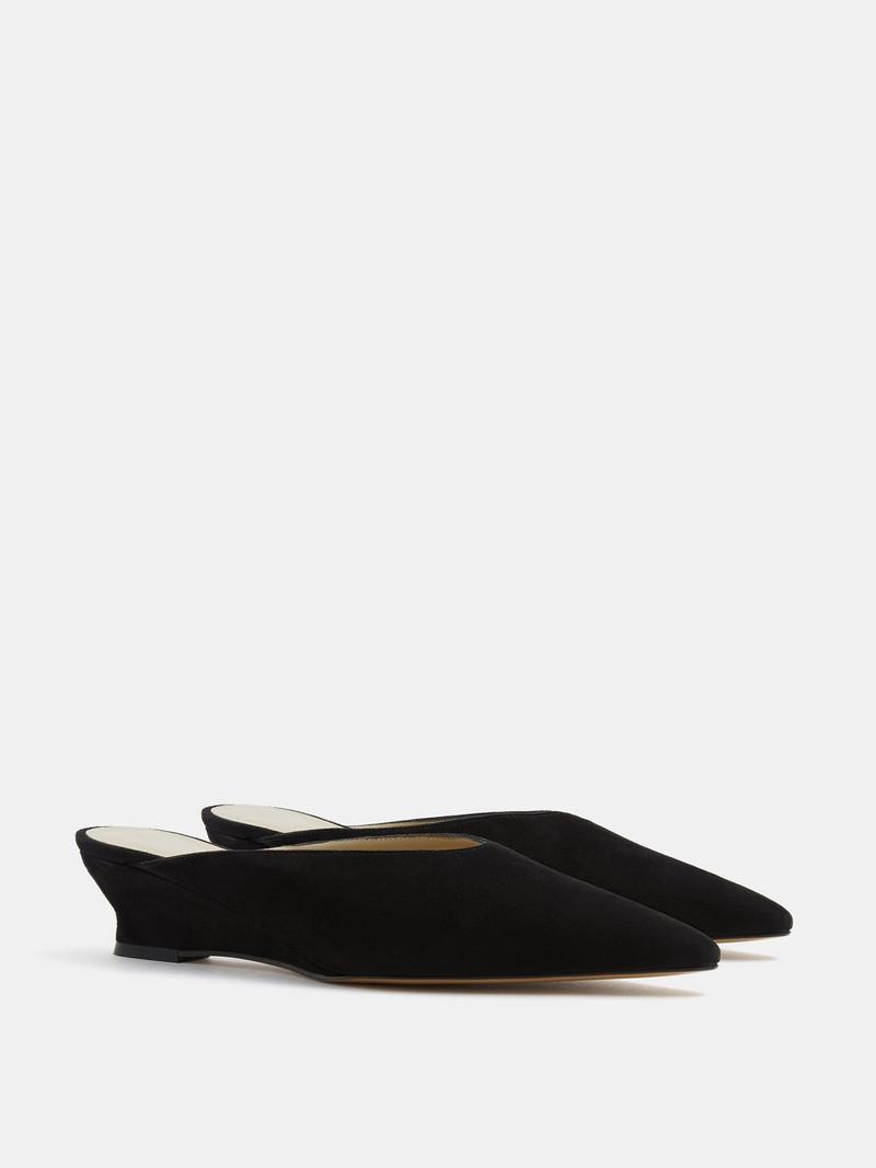 LE MONDE BÉRYL Victoria Micro Wedge Mule / Black Suede outlook