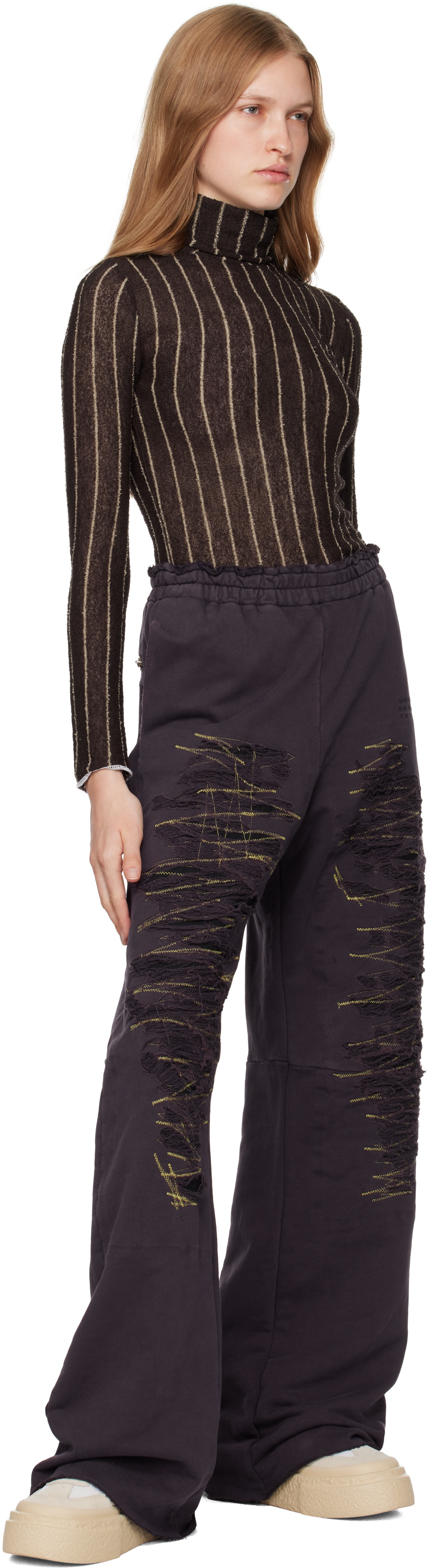 Purple Unbrushed Sweat Lounge Pants - 4