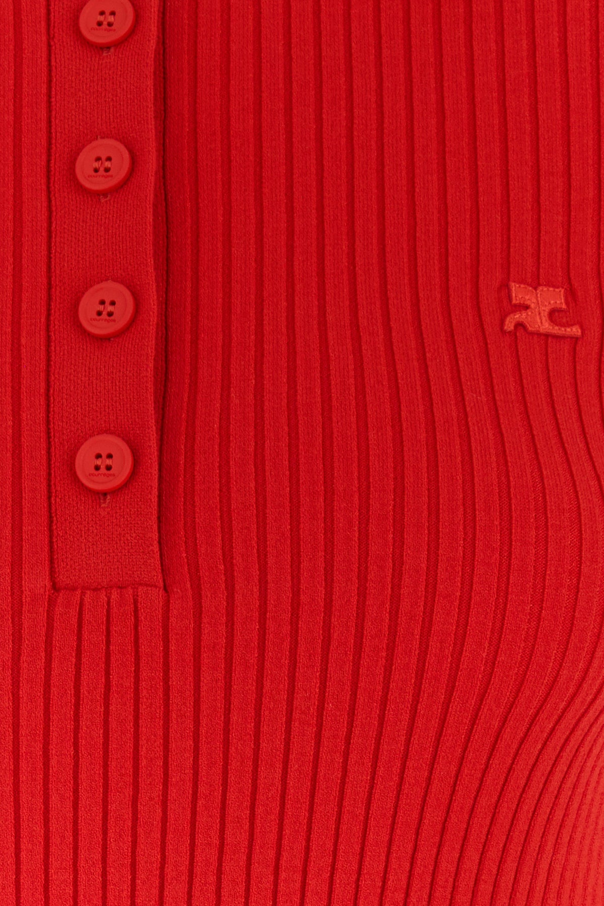 Red viscosa blend polo shirt - 3