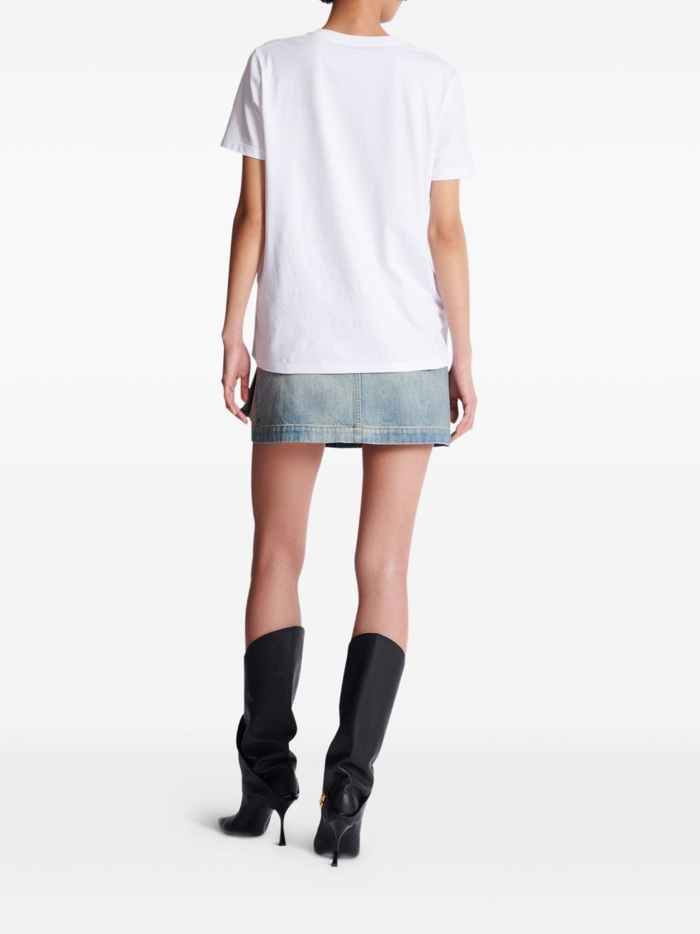 chain-print cotton T-shirt - 4