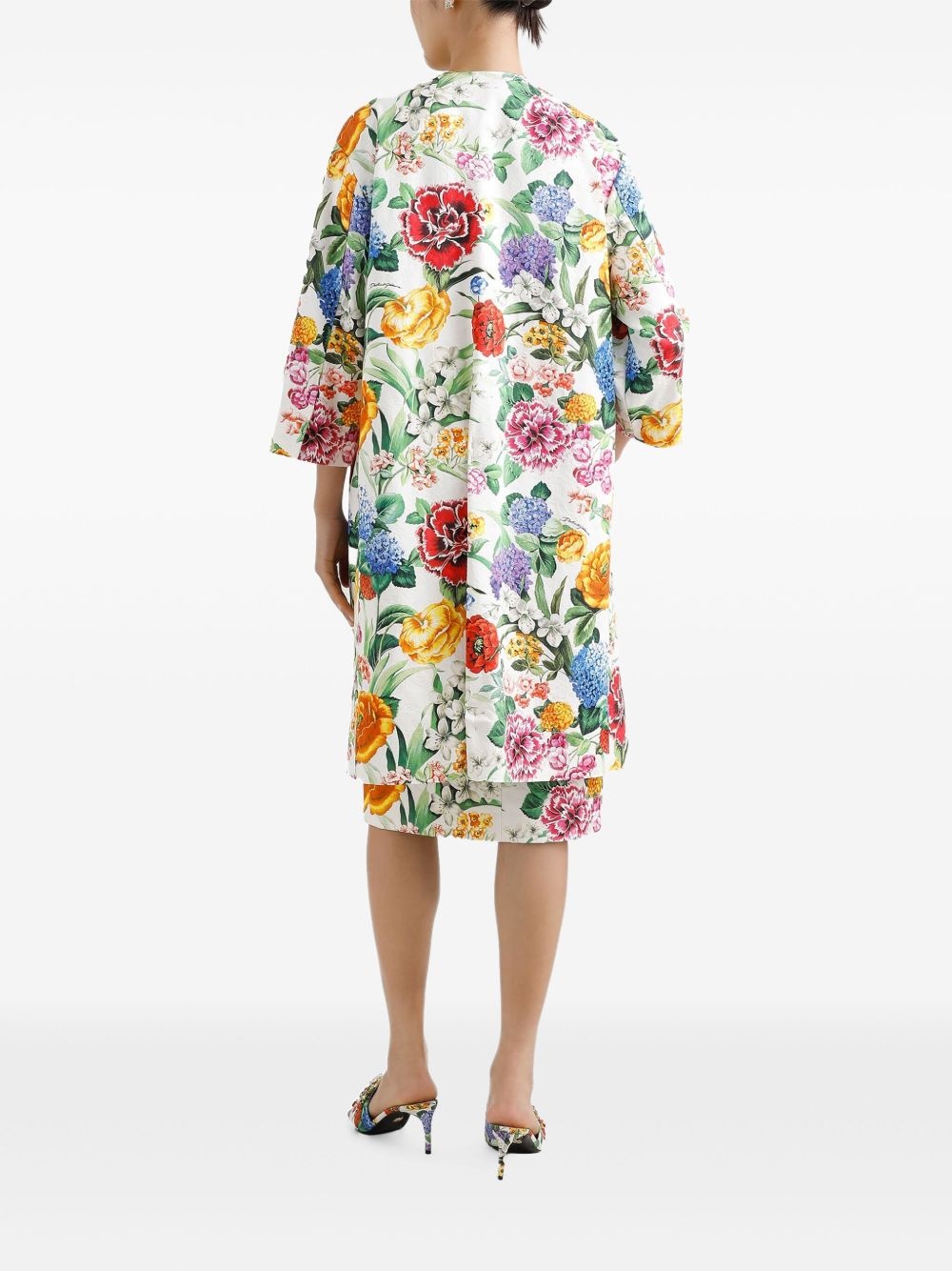 floral-print coat - 3