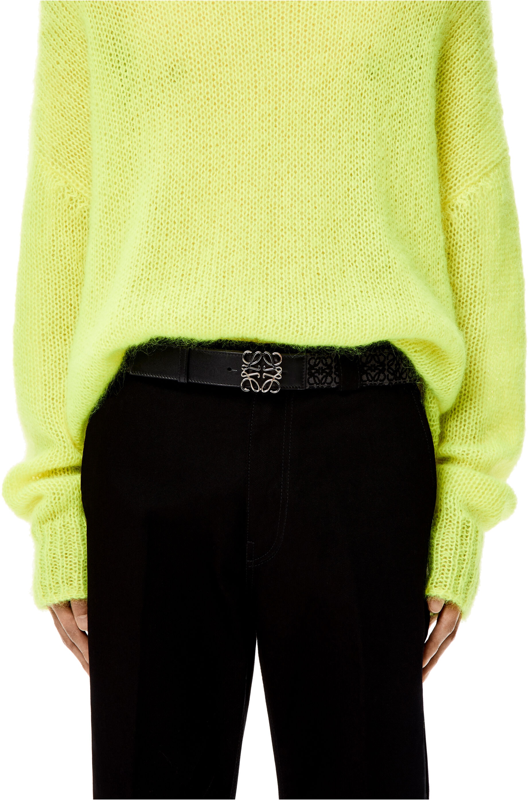 Anagram belt in jacquard and calfskin - 3