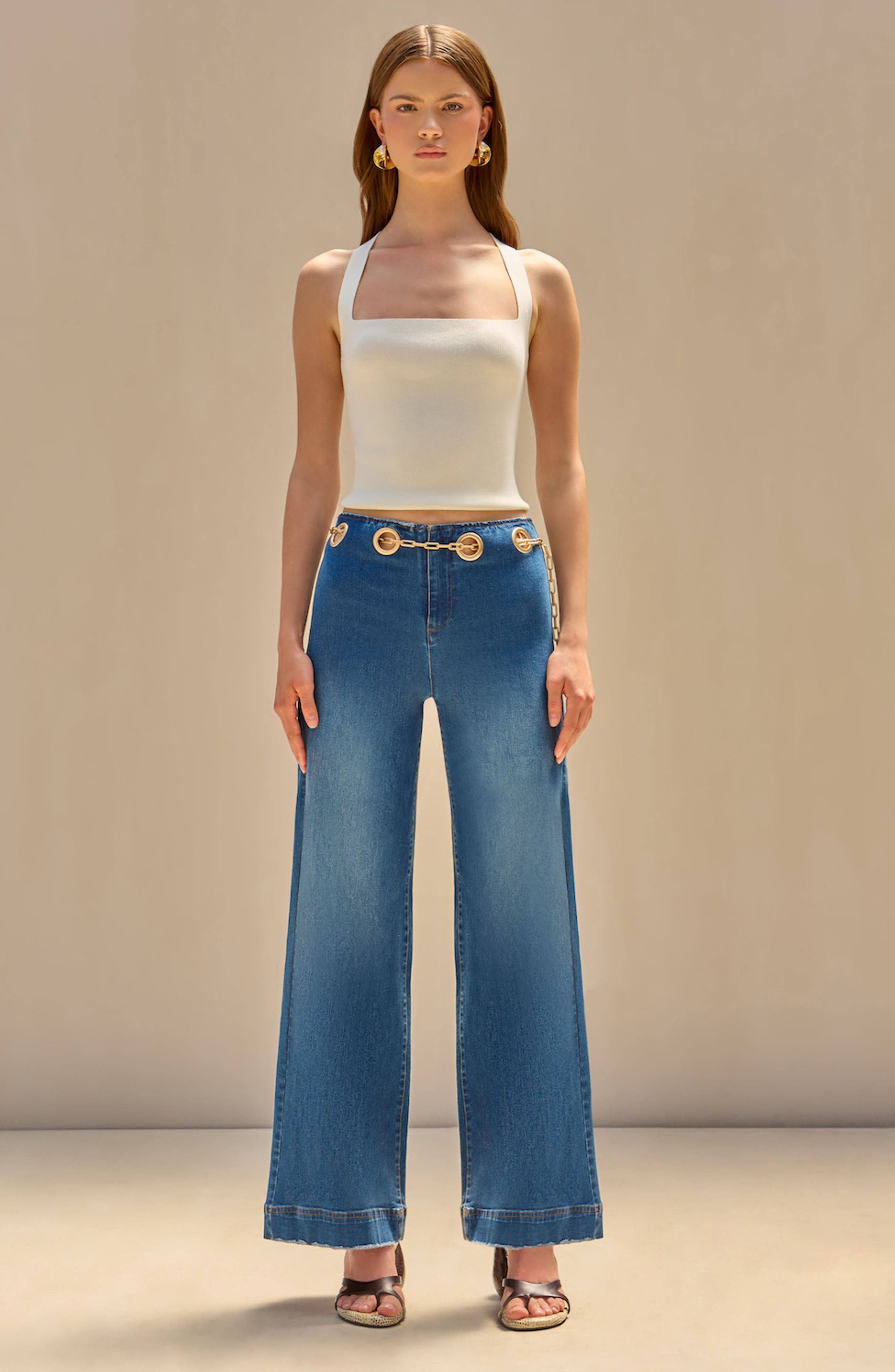 Cult Gaia Crawford Rib Tank in Off White at Nordstrom - 2