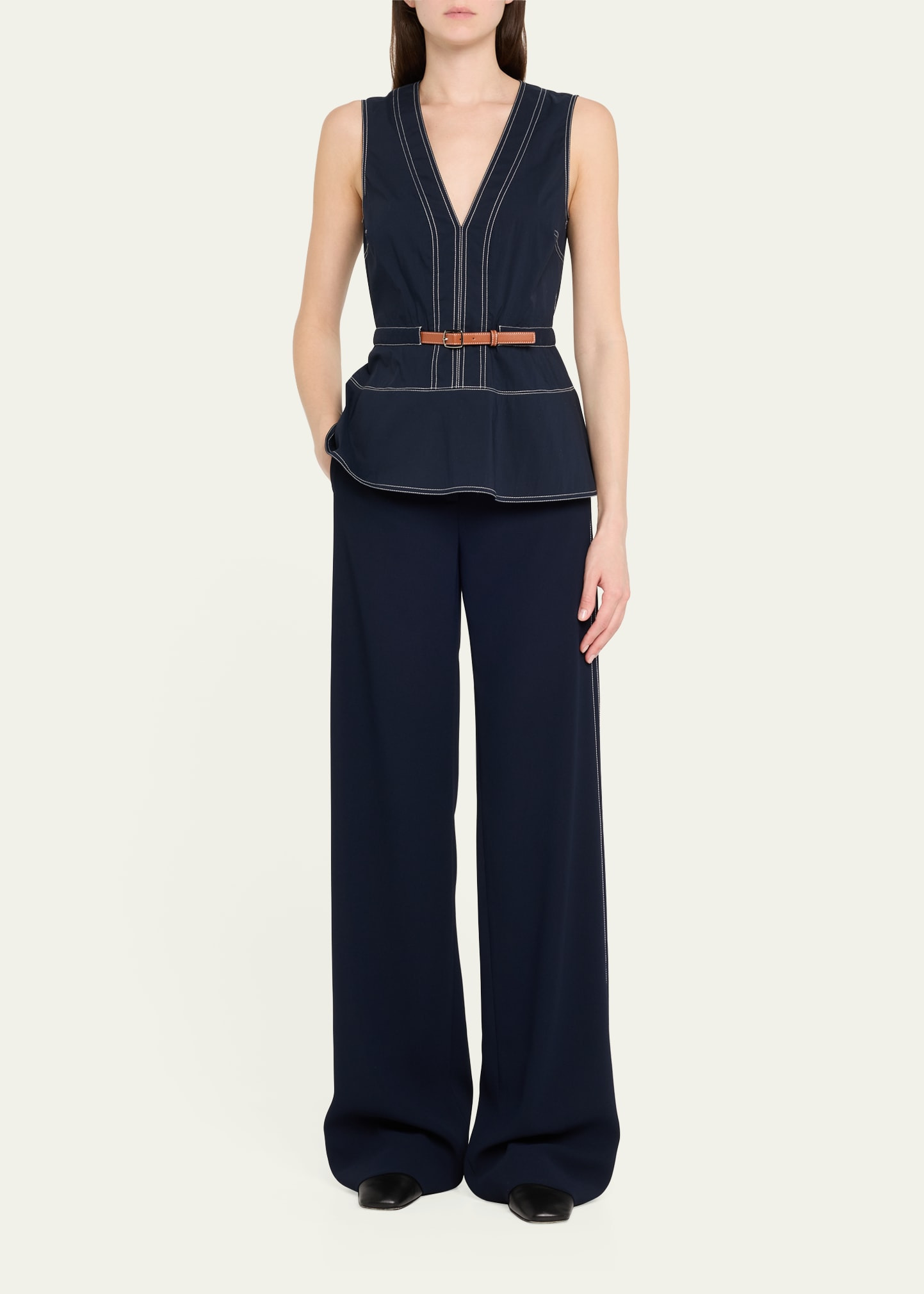 Elin Wide-Leg Side Stripe Pants - 2