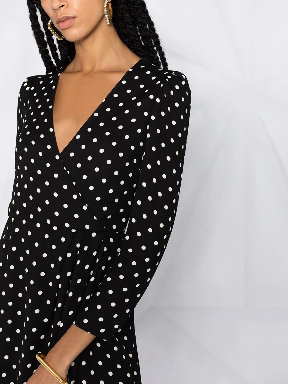 polka-dot wrap dress - 3