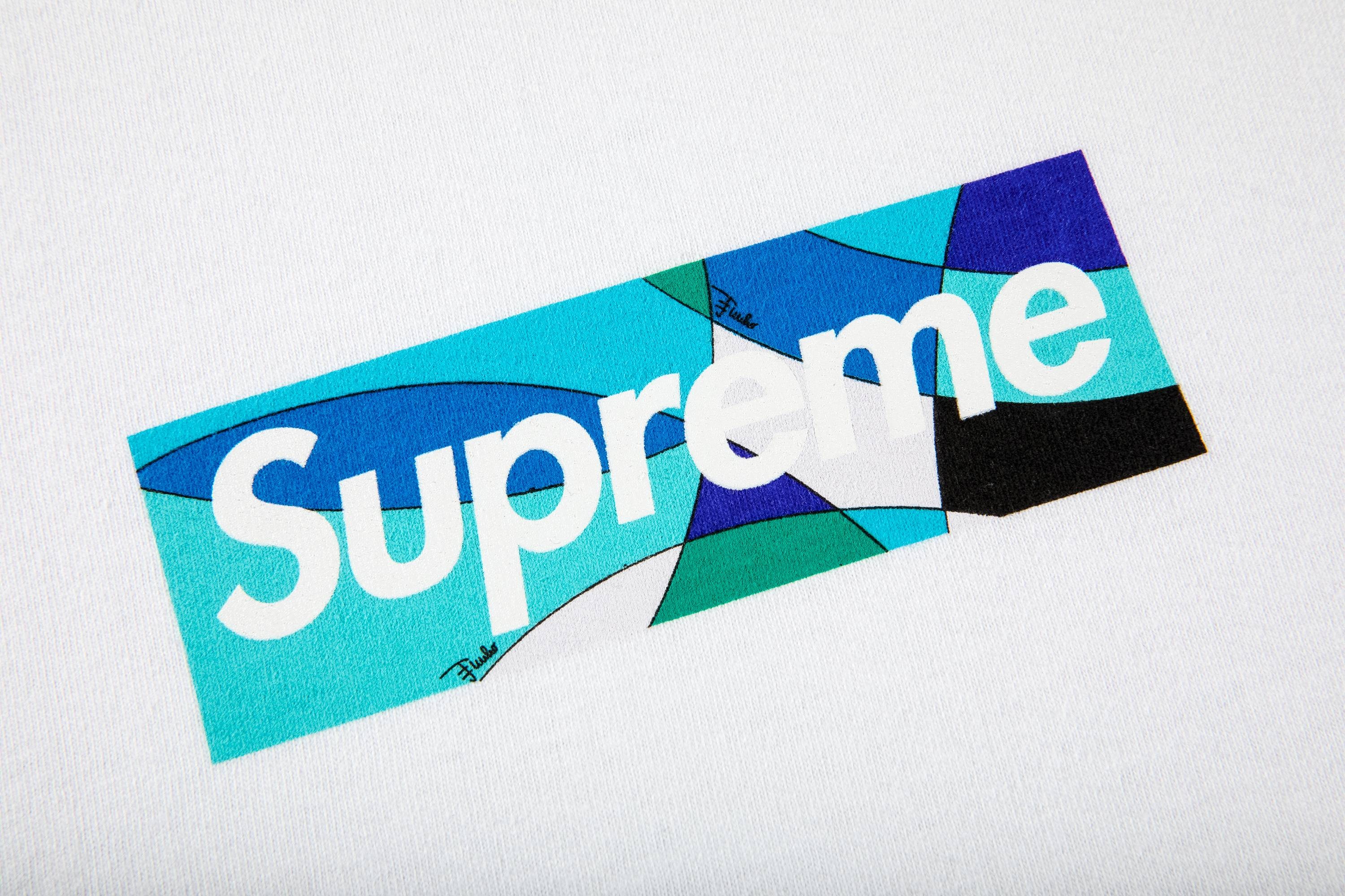 Supreme x Emilio Pucci Box Logo Tee 'White/Blue' - 2