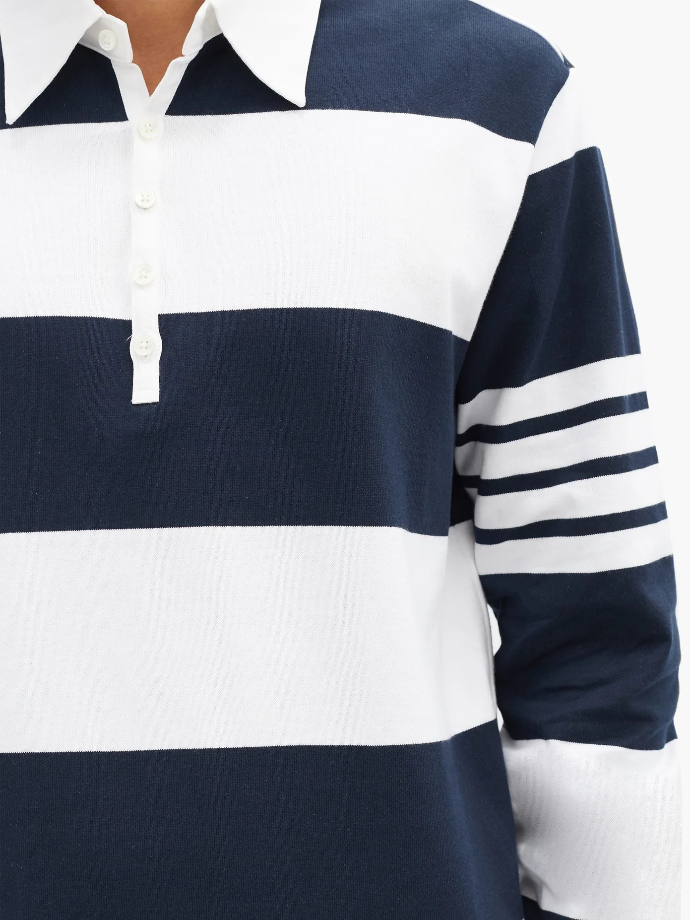 Striped long-sleeved rugby shirt - 3