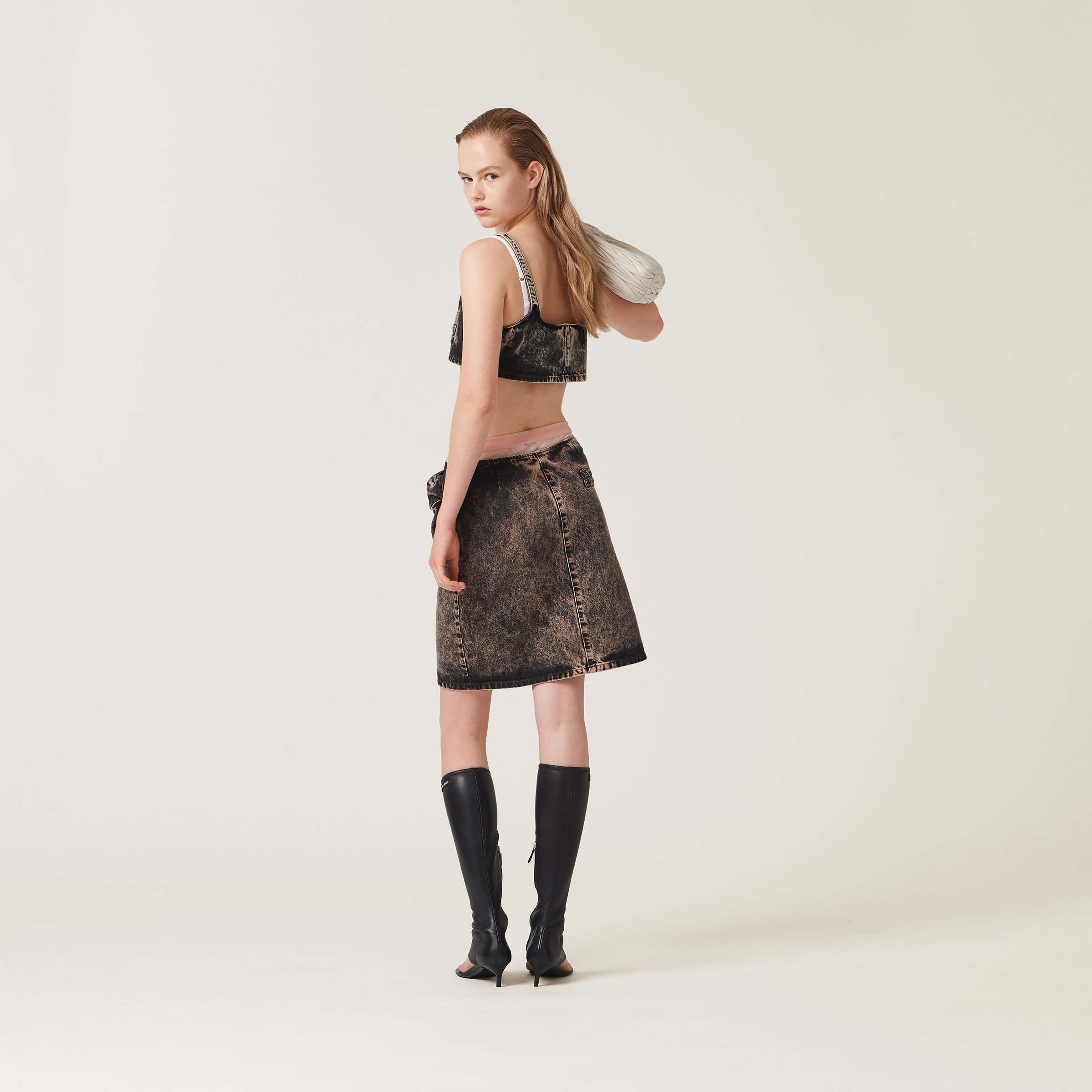 Marbleized denim skirt - 2