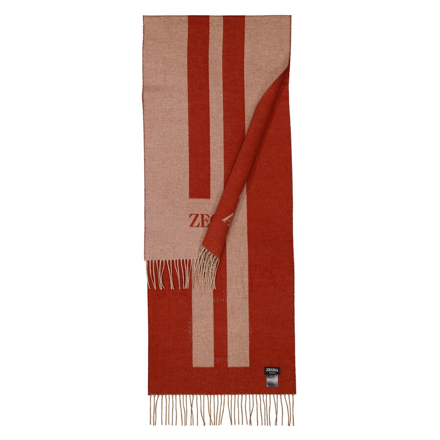 Zegna Logo Intarsia Fringed Scarf - 3