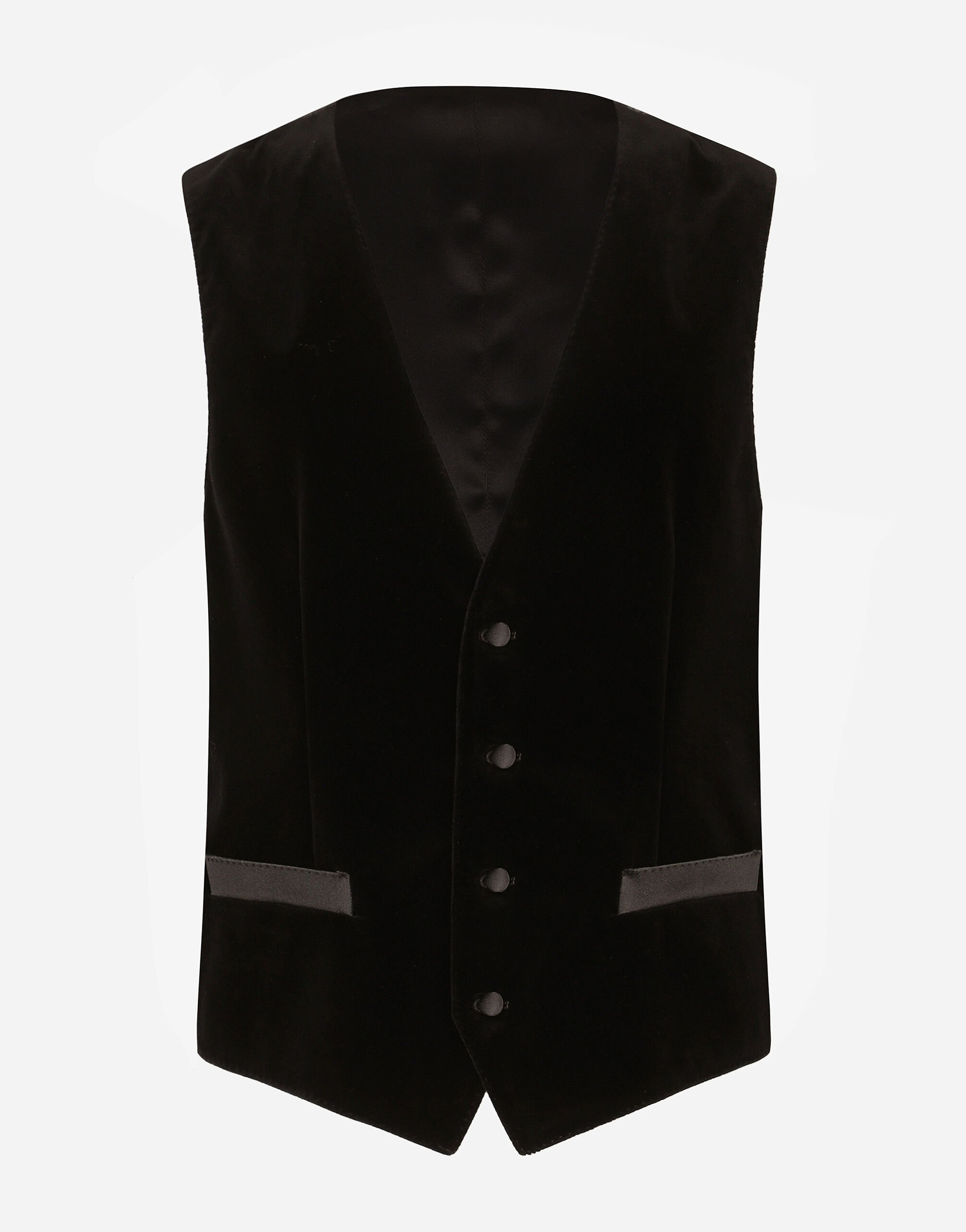 Single-breasted velvet vest - 1