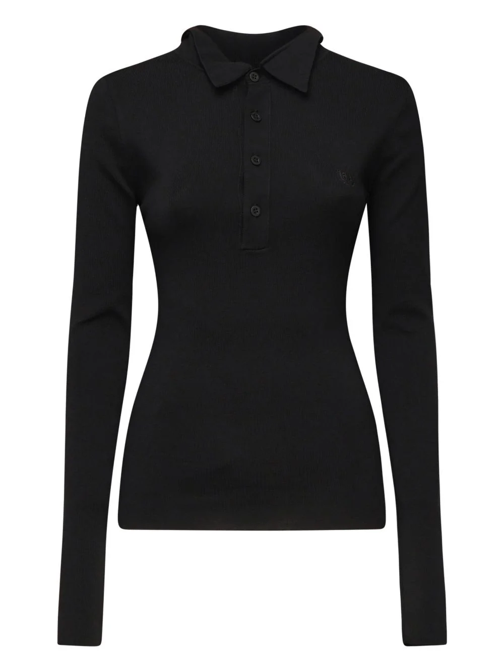 ribbed polo shirt - 1