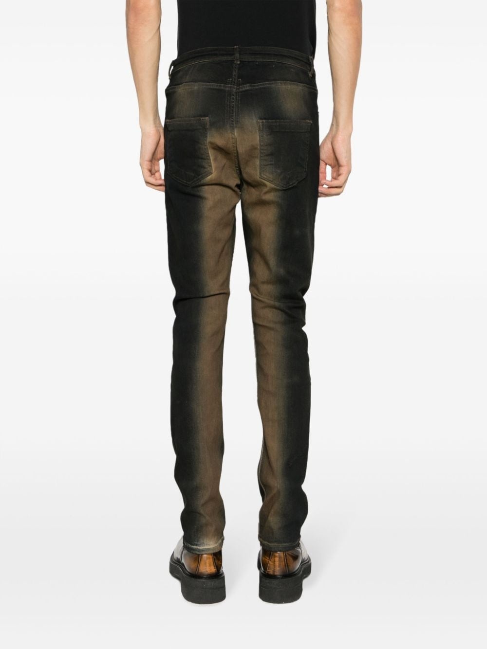 デニム・ジーパン RICK OWENS WAXED COTTON JEANS WITH LEATHER EFFECT Rick_Owens_DRKSHDW_DU02D2366_S