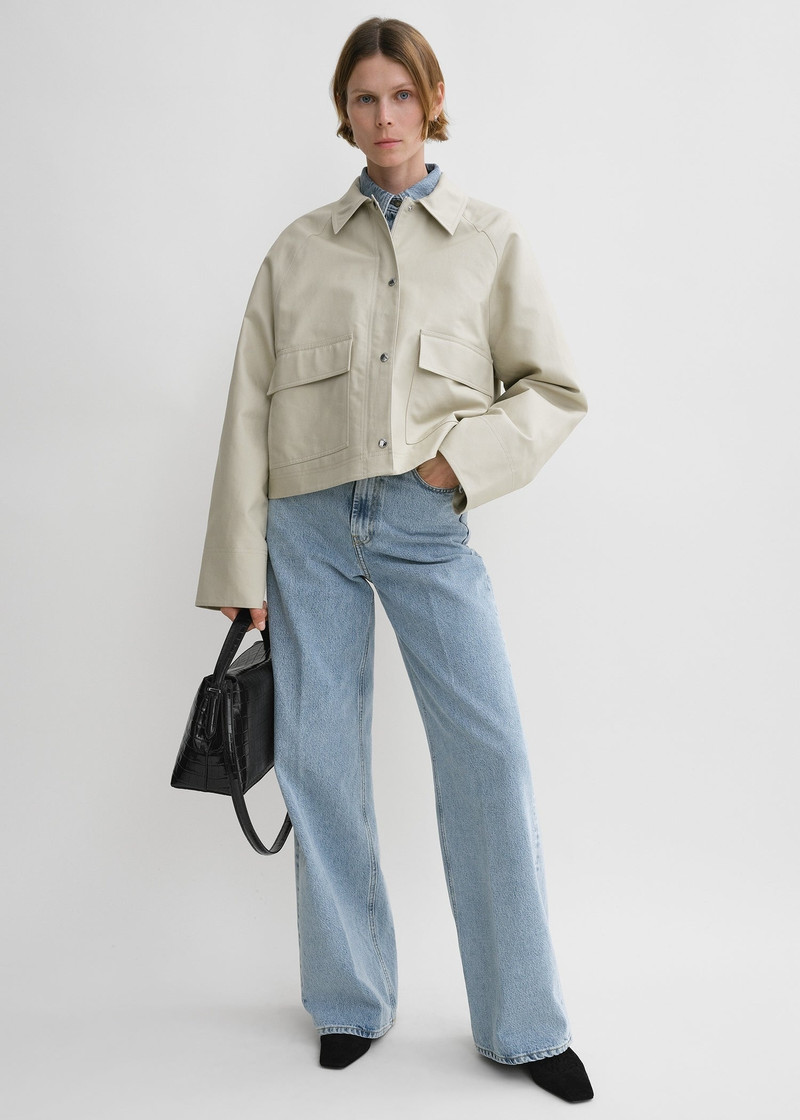 Totême Cropped cotton jacket sand outlook