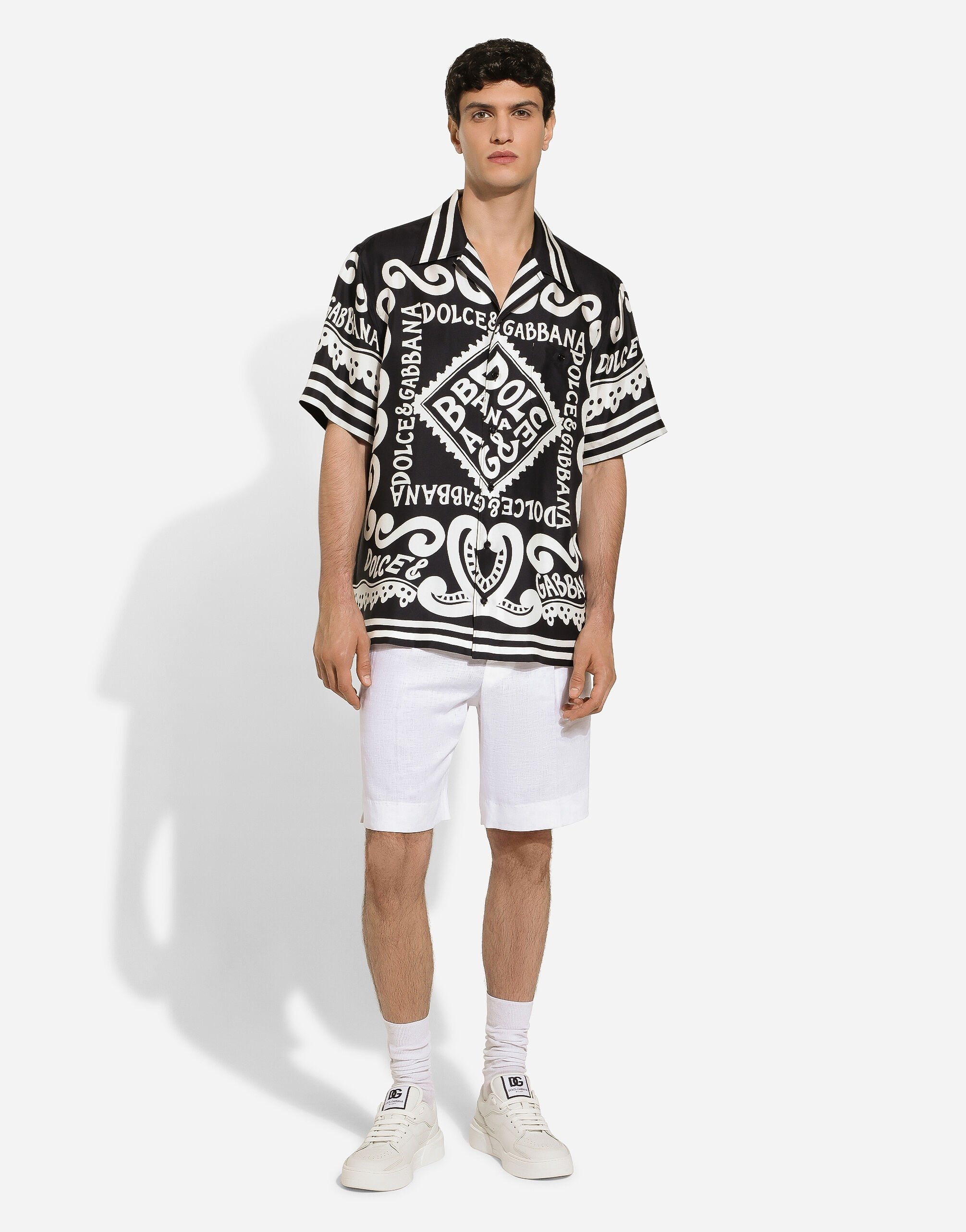 Dolce & Gabbana Marina-print silk Hawaii shirt | REVERSIBLE