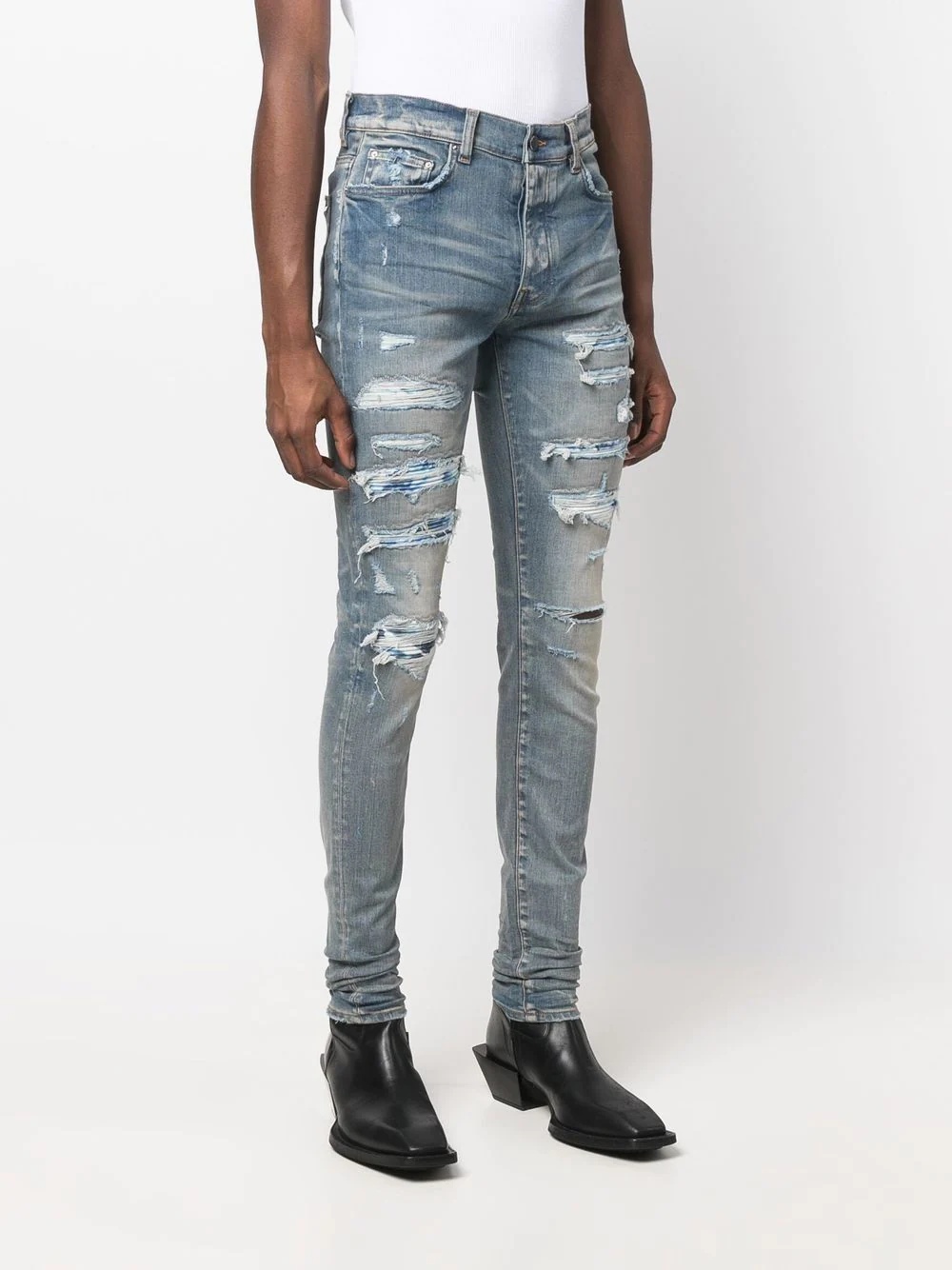 distressed skinny jeans - 3