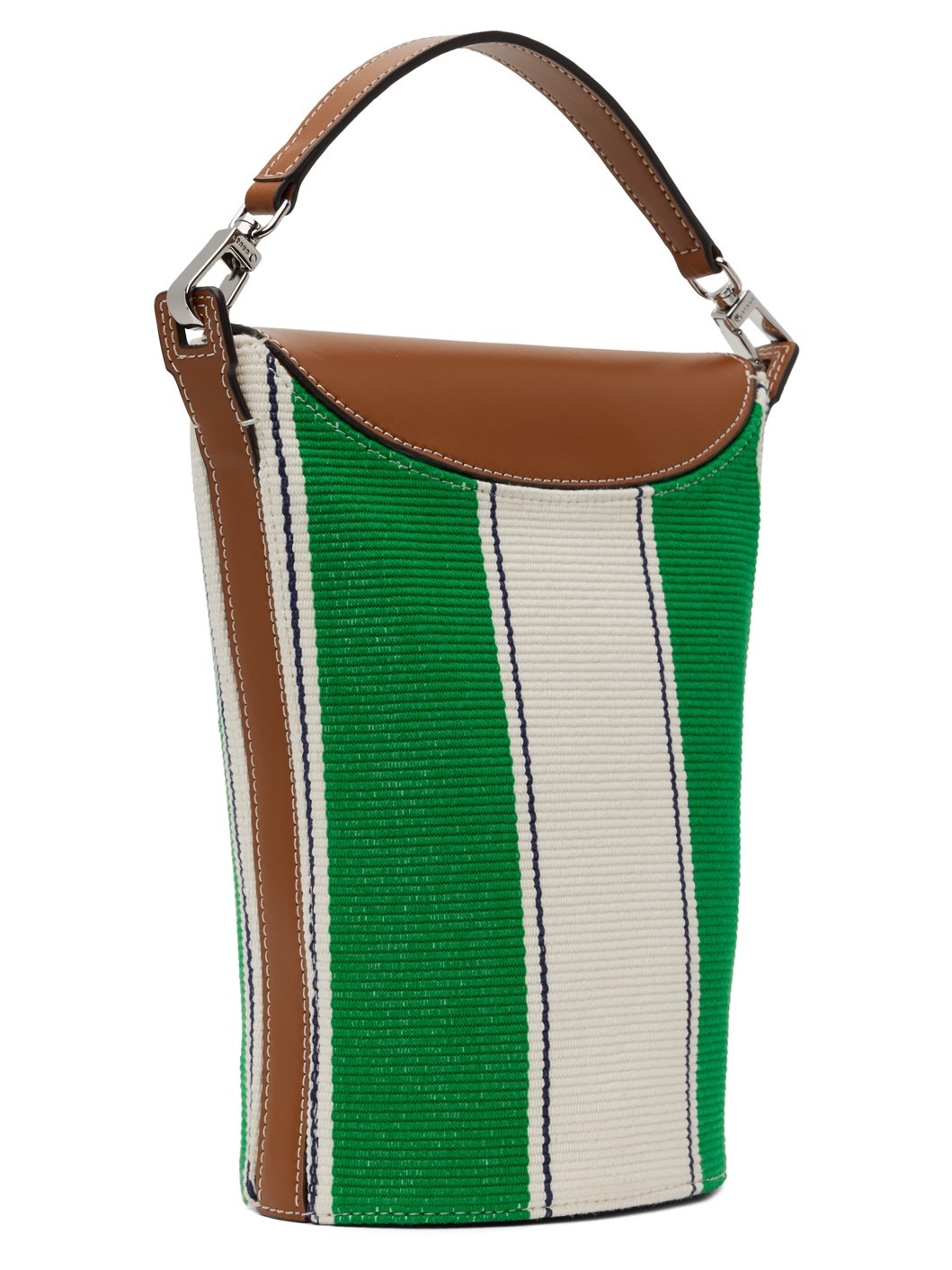 Green & White Phoebe Convertible Bucket Bag - 3