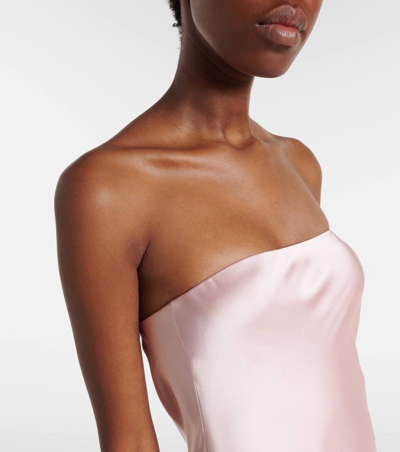 Strapless satin maxi dress 4