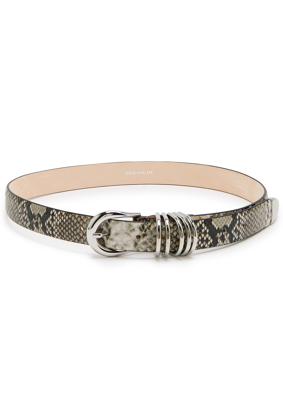 Dehanche Hollyhock Python-effect Leather Belt - 1