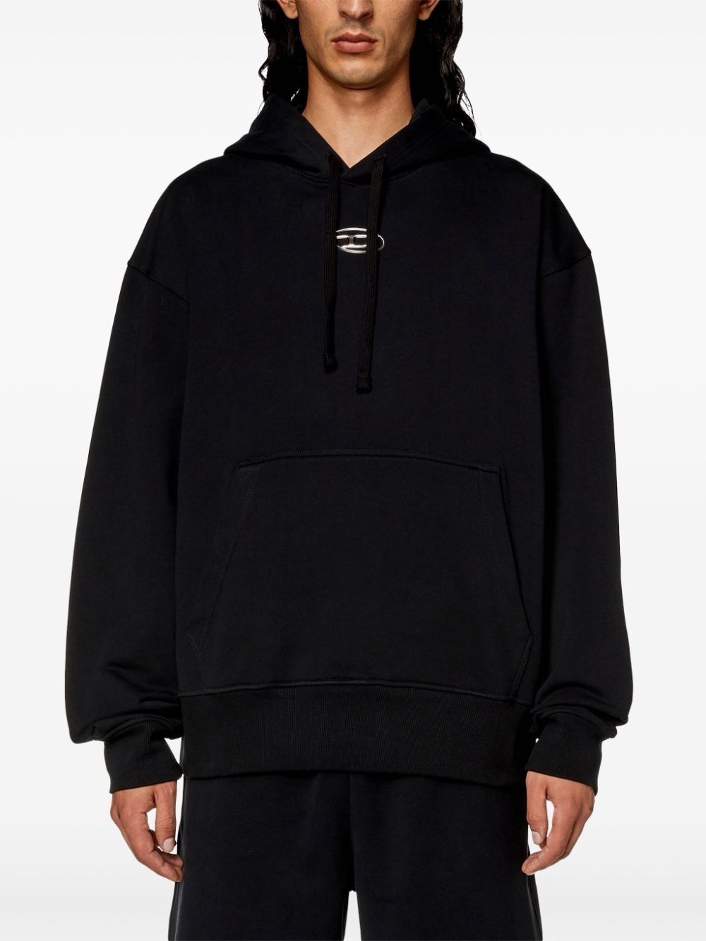 metallic logo hoodie - 5