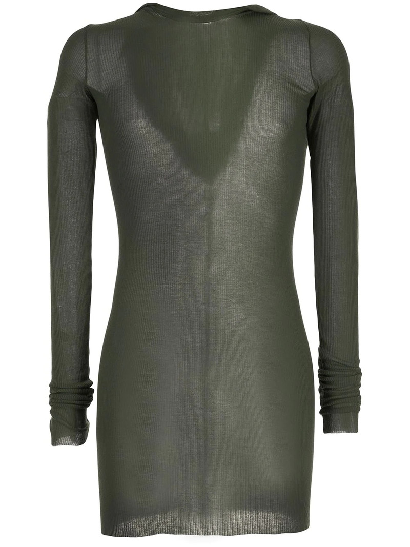 rib-knit hooded T-shirt 1