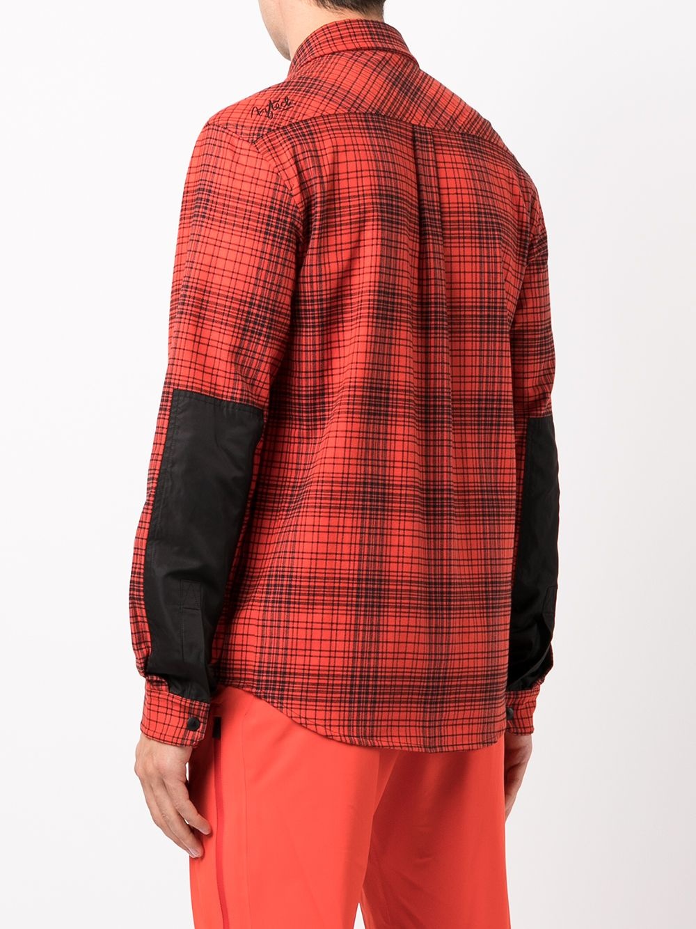 check-print long-sleeved shirt - 4