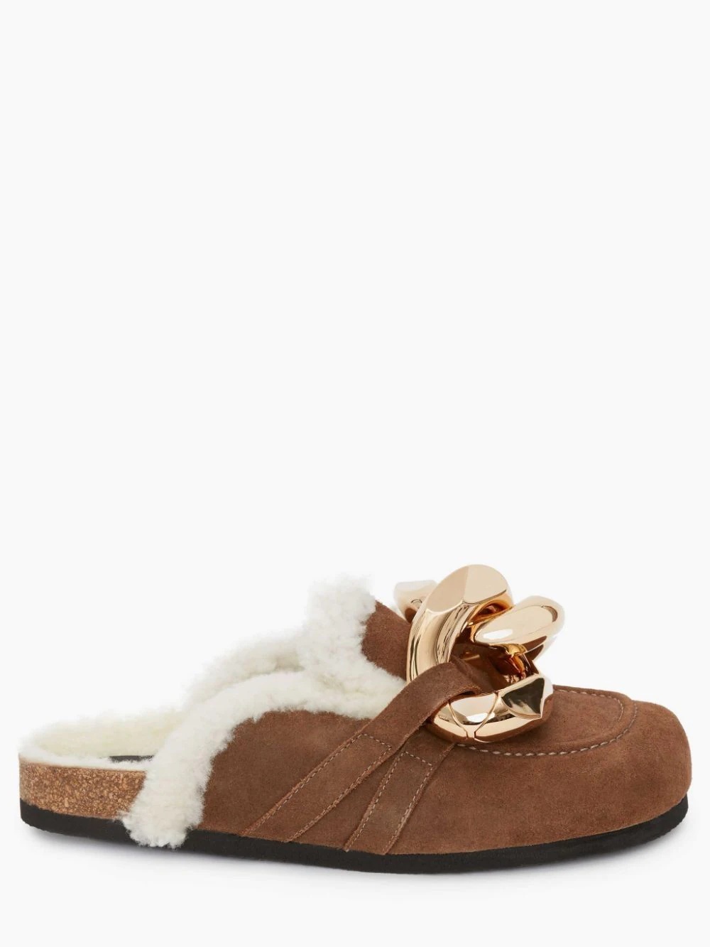 WOMEN’S SHEARLING CHAIN LOAFER MULES - 2