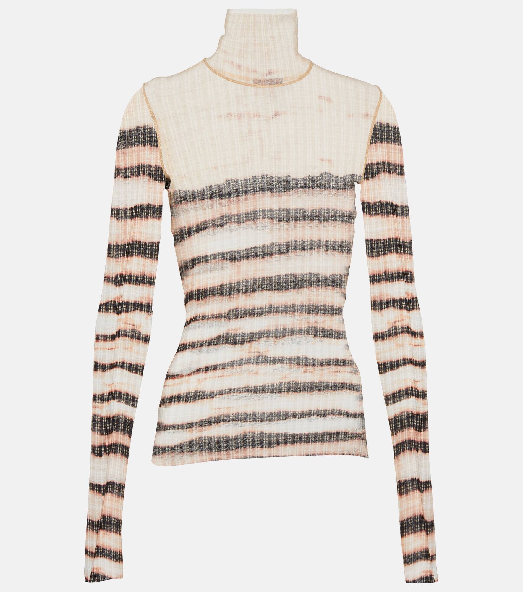 x KNWLS striped turtleneck top - 1