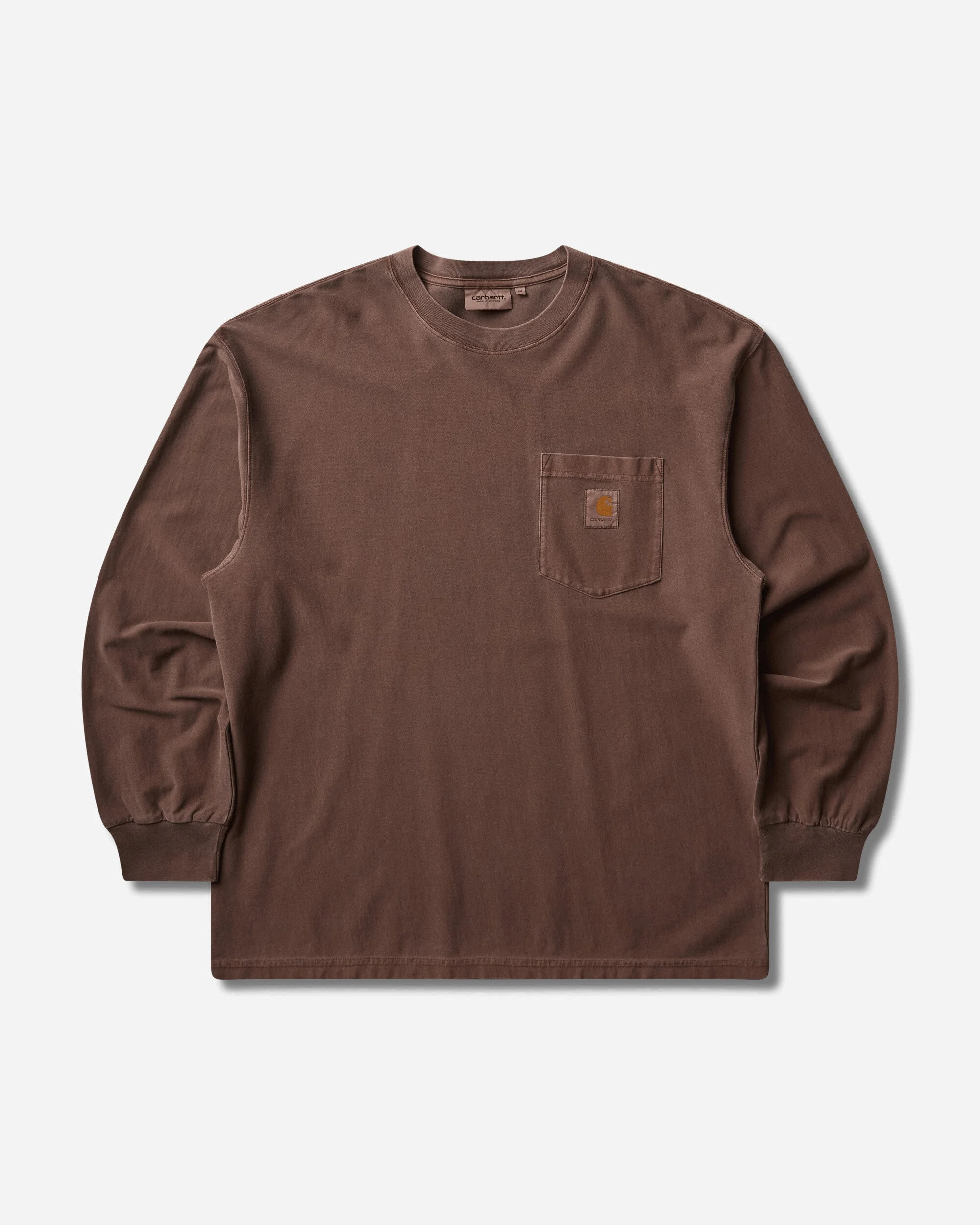 Men's Loose Pocket Longsleeve T-Shirt Tobacco (Garment Dyed) - 1