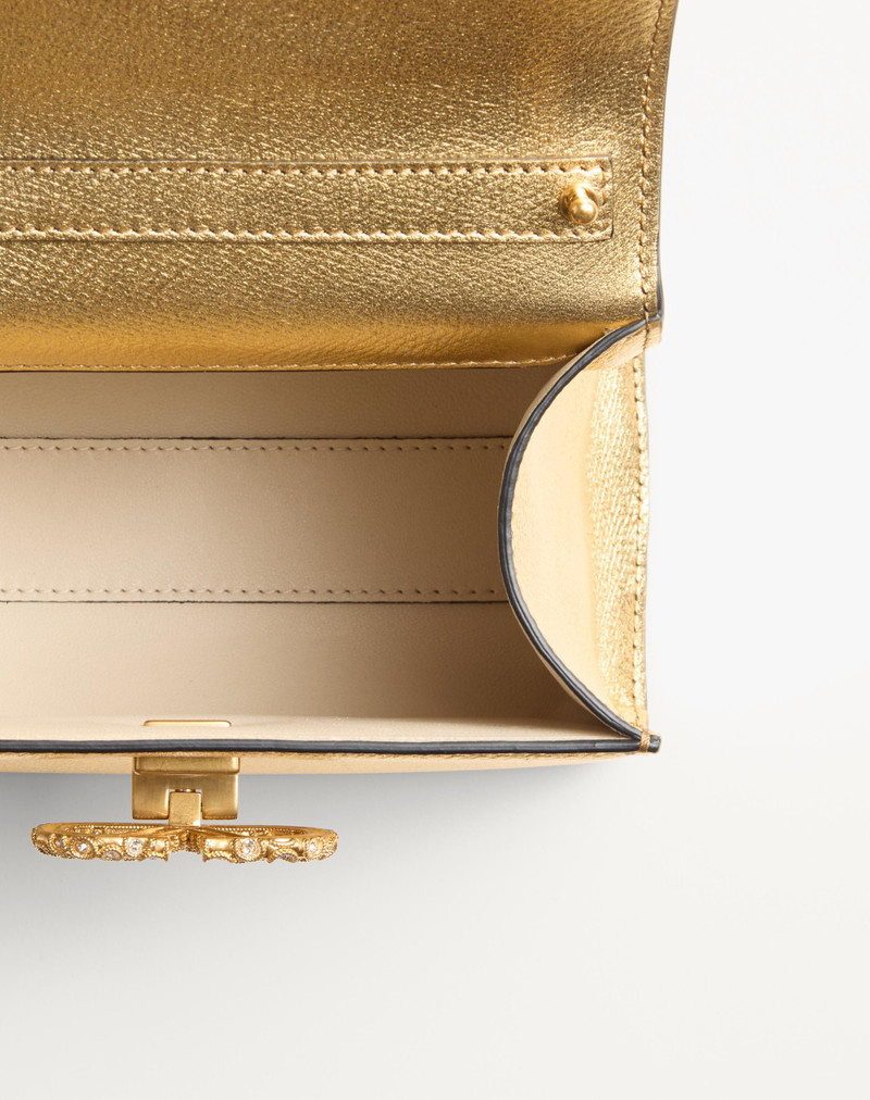 Valentino VALENTINO GARAVANI VSLING MINI HANDBAG IN LAMINATED GRAINY CALFSKIN WITH JEWEL LOGO outlook
