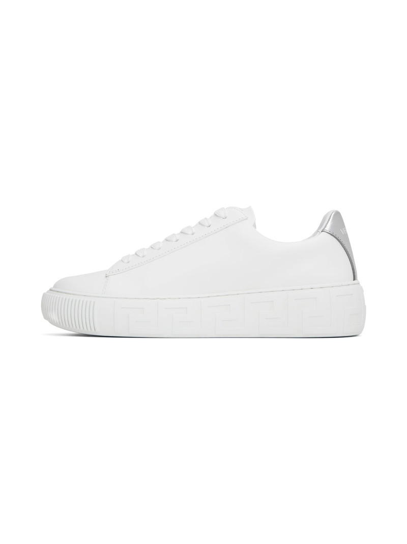 White & Silver Greca Sneakers 3