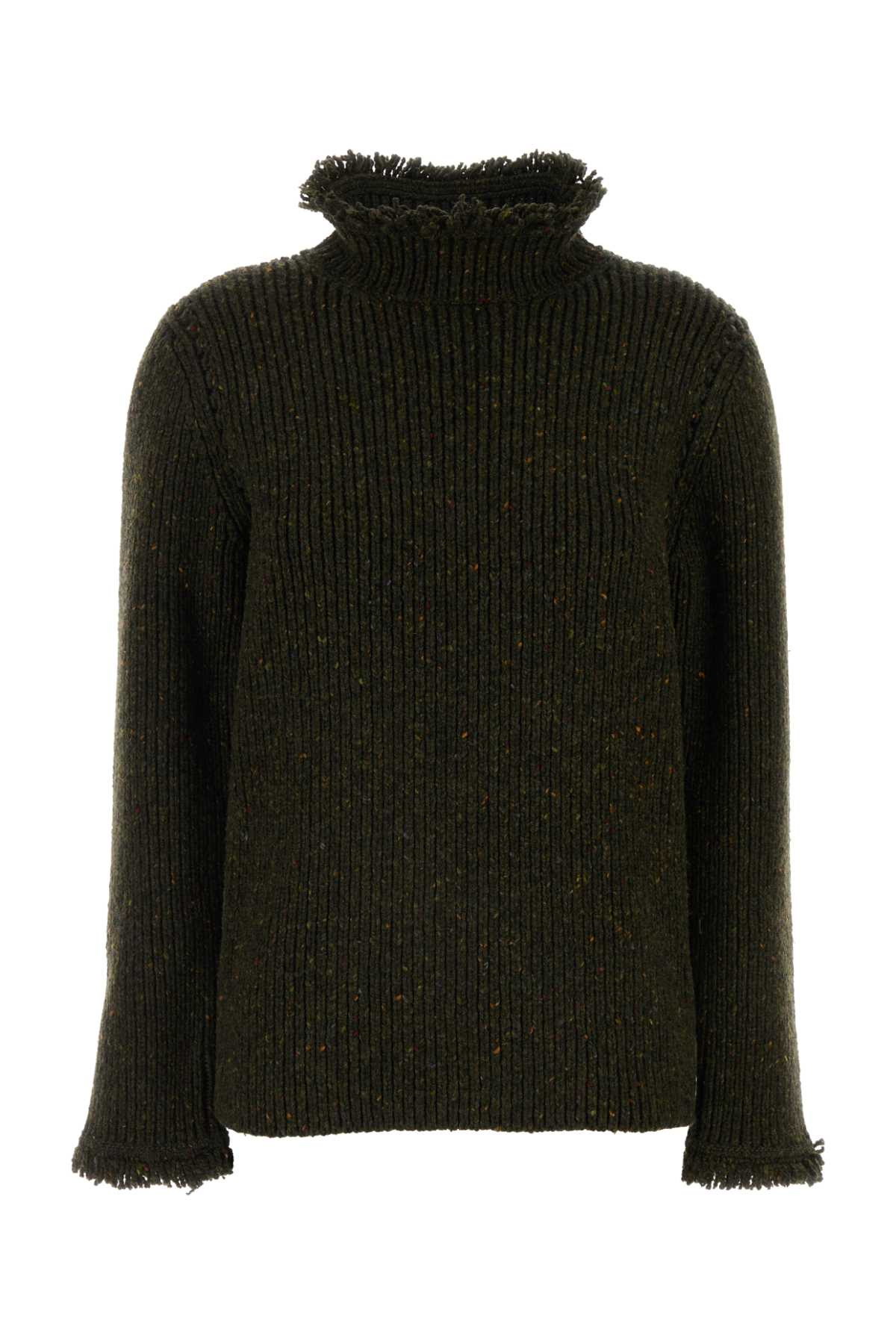 Burberry Women Melange Bottle Green Wool Sweater - 1