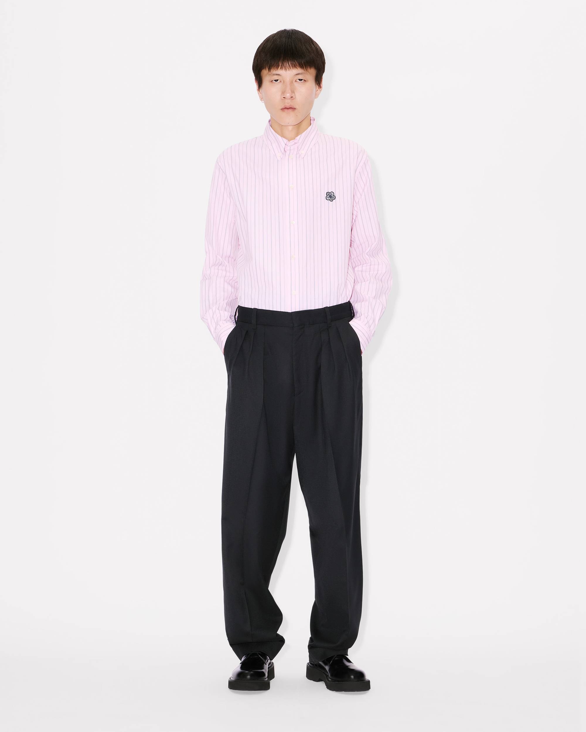 'KENZO Weave' pleated tailored pants in wool jacquard - 3