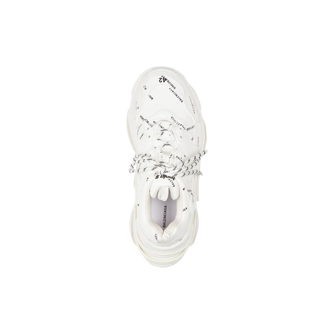 Men's Triple S Sneaker Allover Logo in White/black - 5