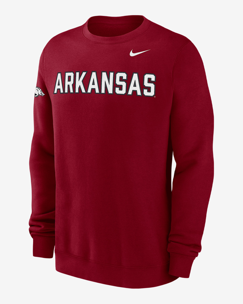 Arkansas Club Fleece Men's Nike College Crew-Neck Sweatshirt 1