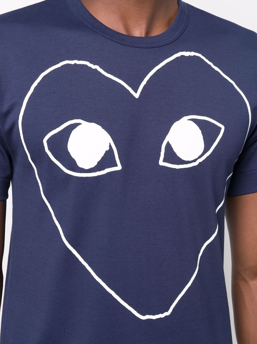 outline heart logo cotton T-shirt - 5