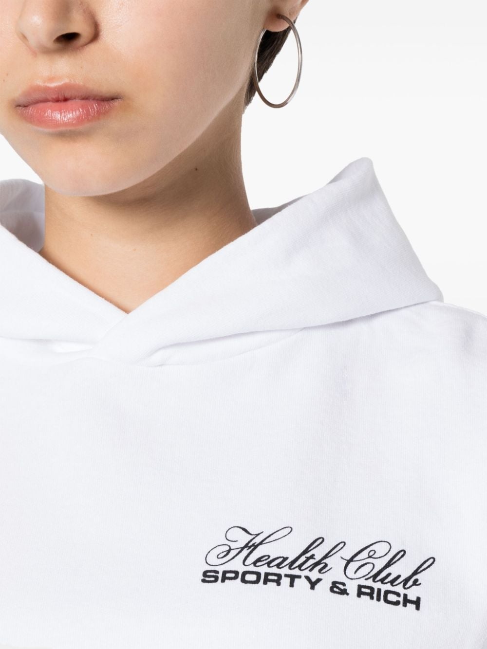 logo-print cotton hoodie - 5