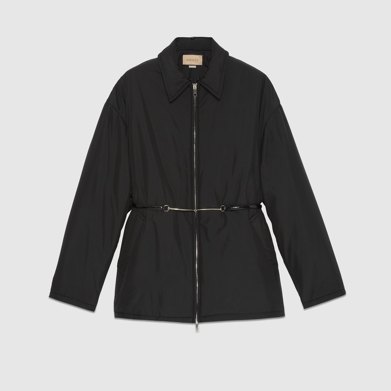 Nylon jacket with Horsebit belt 5