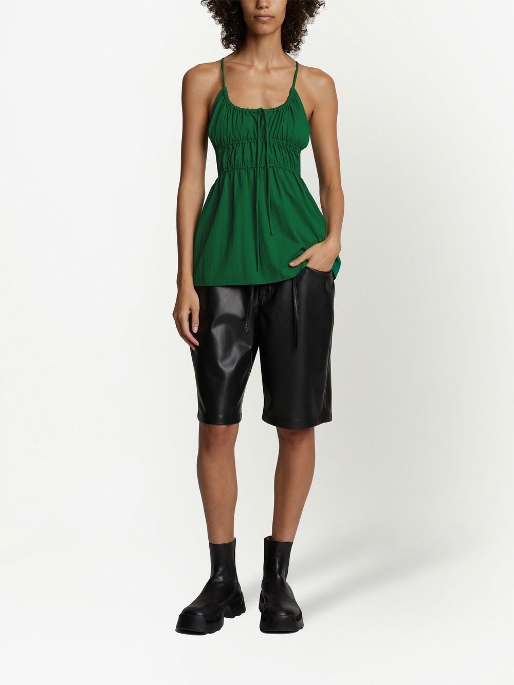 Proenza Schouler puff-sleeve ruched top - Green