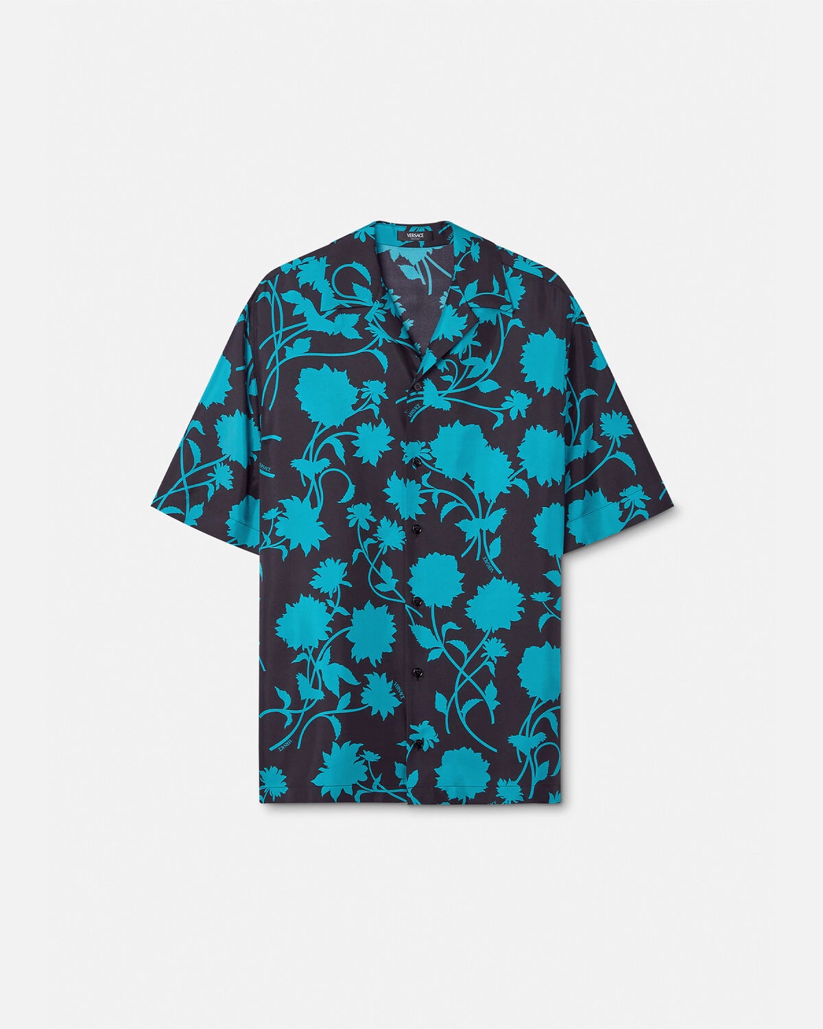 Floral Silhouette Silk Shirt - 1