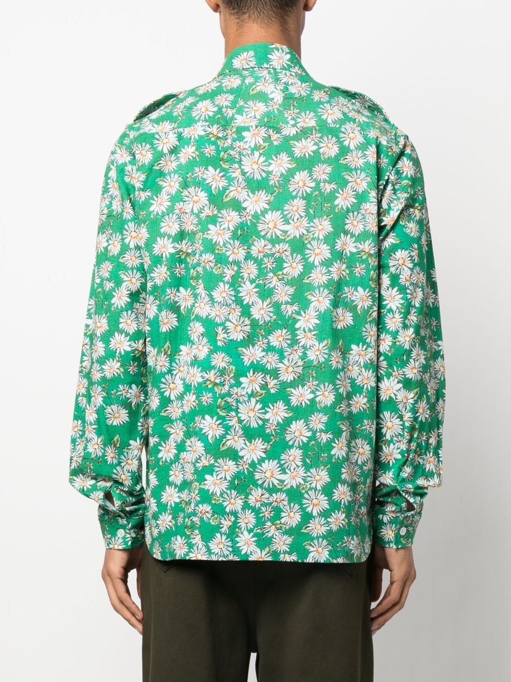 daisy-print long-sleeved shirt - 4