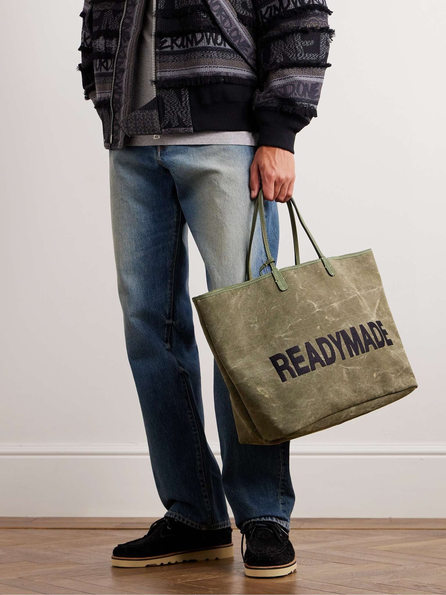 Dorothy Large Nubuck-Trimmed Logo-Embroidered Canvas Tote Bag - 2