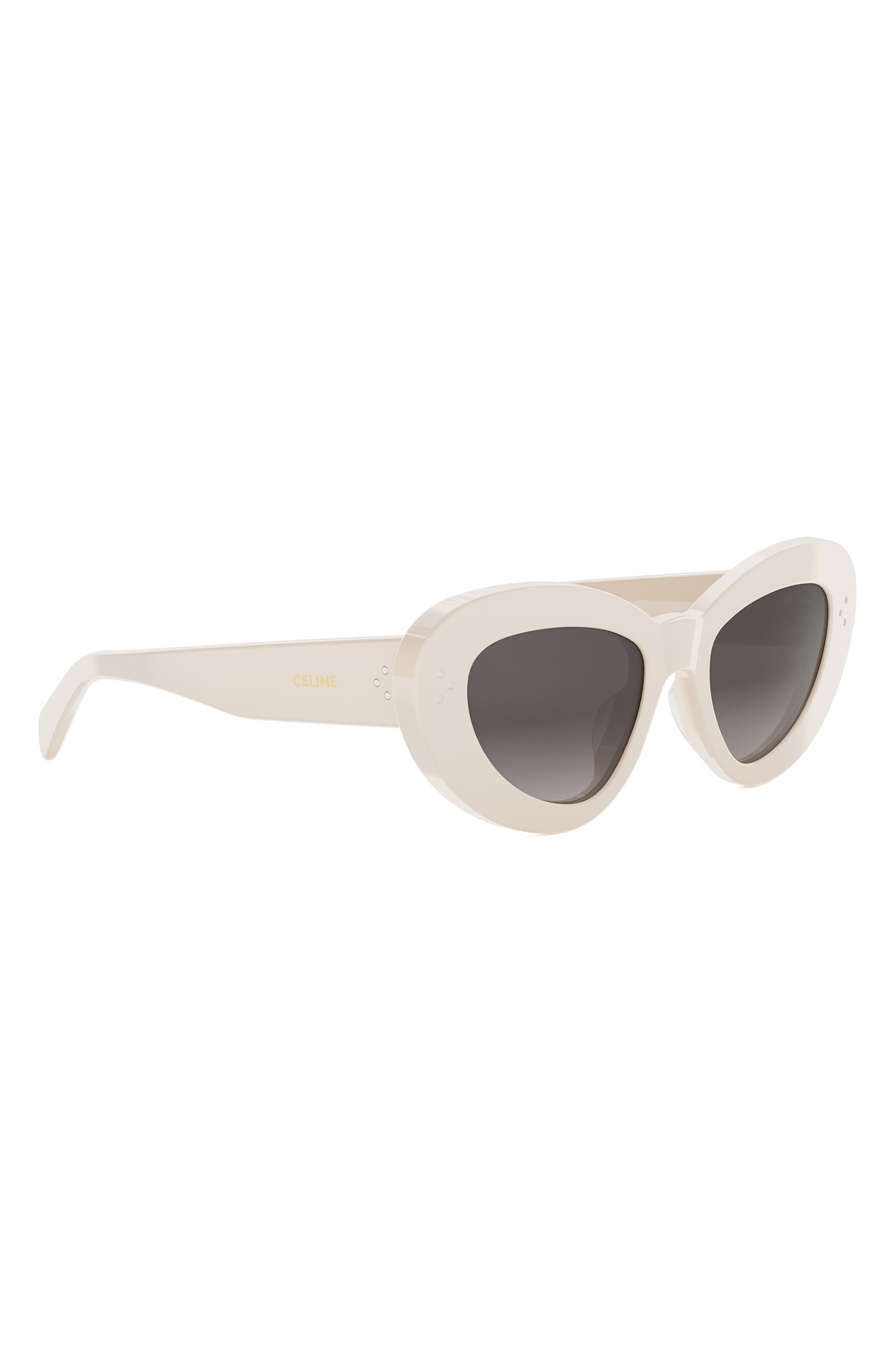 CELINE Bold 3 Dots 52mm Cat Eye Sunglasses in Ivory /Gradient Brown at Nordstrom - 8