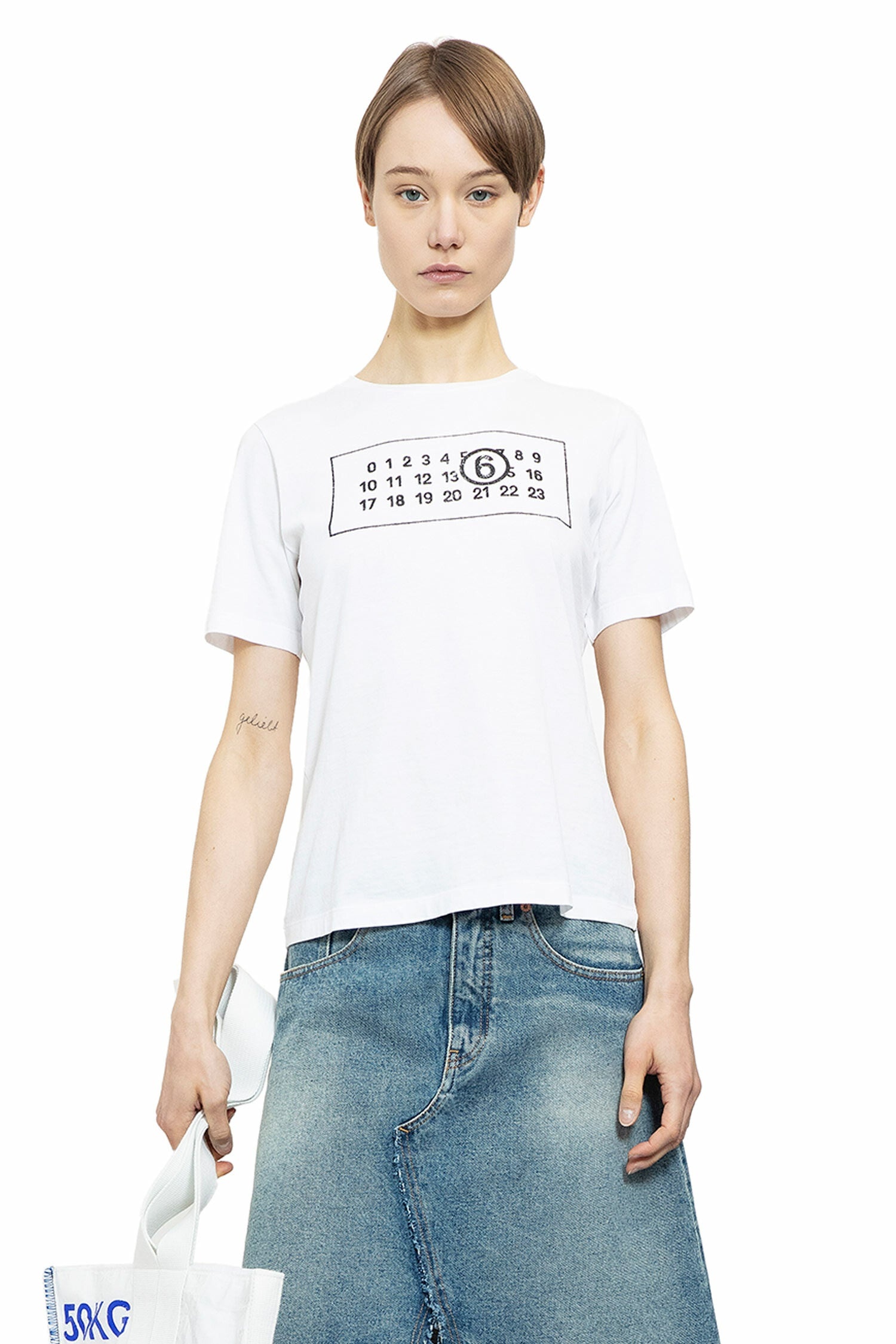 Tシャツ・カットソー MAISON MARGIELA Woman T-Shirt White S50GC0706S24575 971 MM6 Maison Margiela MM6 MAISON MARGIELA WOMAN WHITE T-SHIRTS