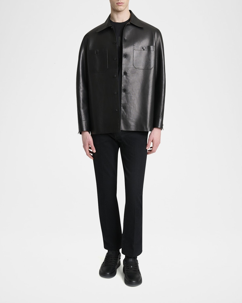 Givenchy Men's Tonal Leather Overshirt outlook