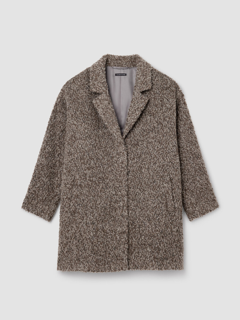 Curly Alpaca Wool Blend Notch Collar Coat 1